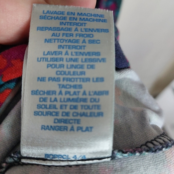 Boden Wrap Top Purple Navy 3/4 Sleeve Midi Jersey Dress Stretch Floral Size 16L - Picture 10 of 10